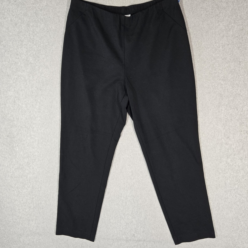 J. Jill Women Pants L Black Viscose Ponto Slim Leg 28" Inseam Pull On